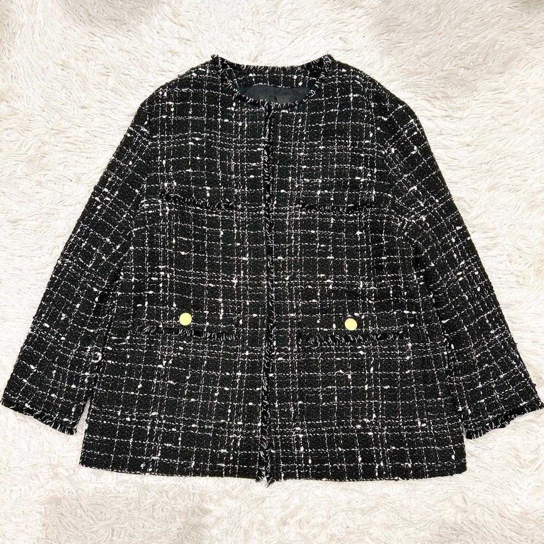 2XL 2023年 23区 ノーカラージャケット ツイード GIOLICA 生地