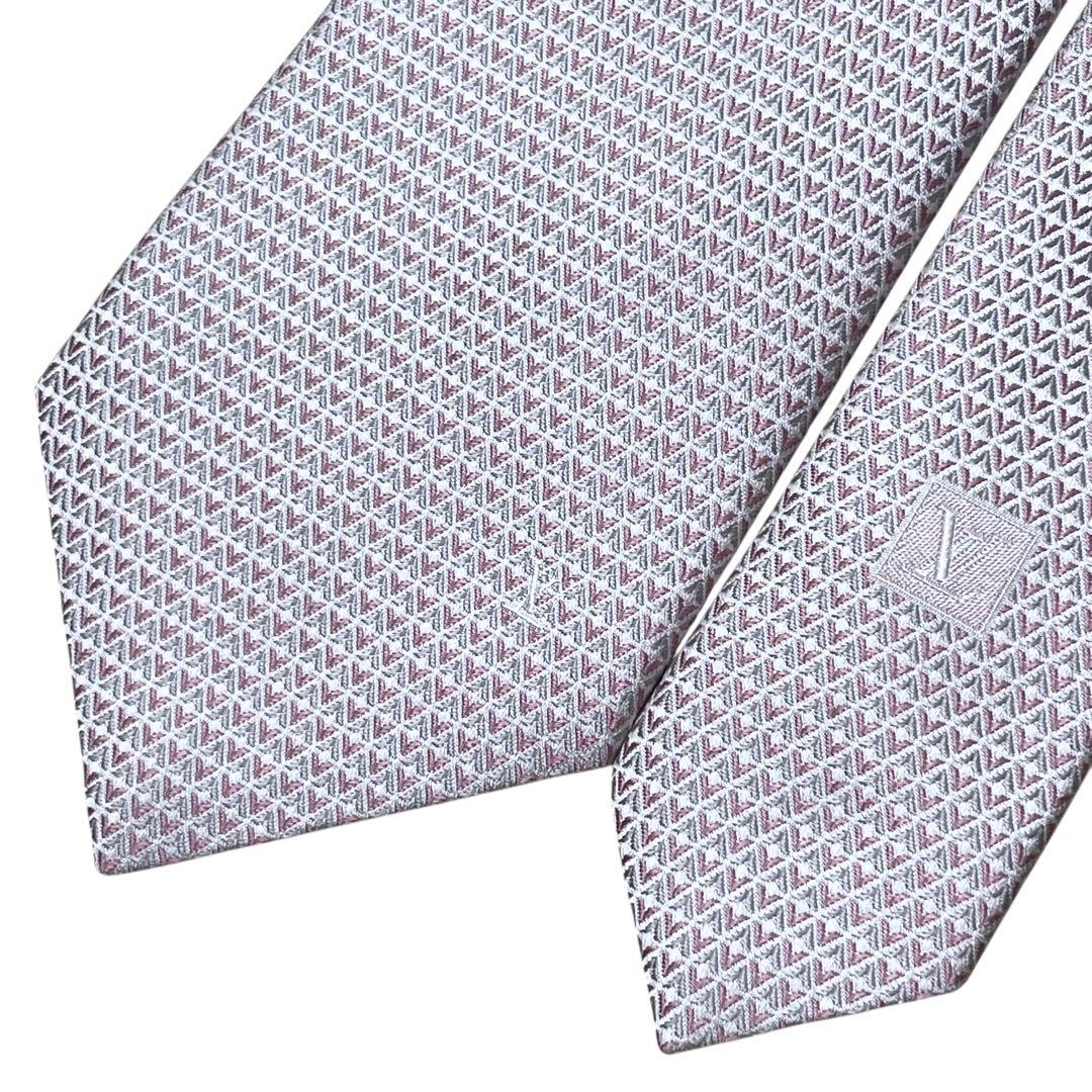 美品　現行　ルイヴィトン　ピンク　ダイヤモンドブイ　ネクタイ　クラヴァット