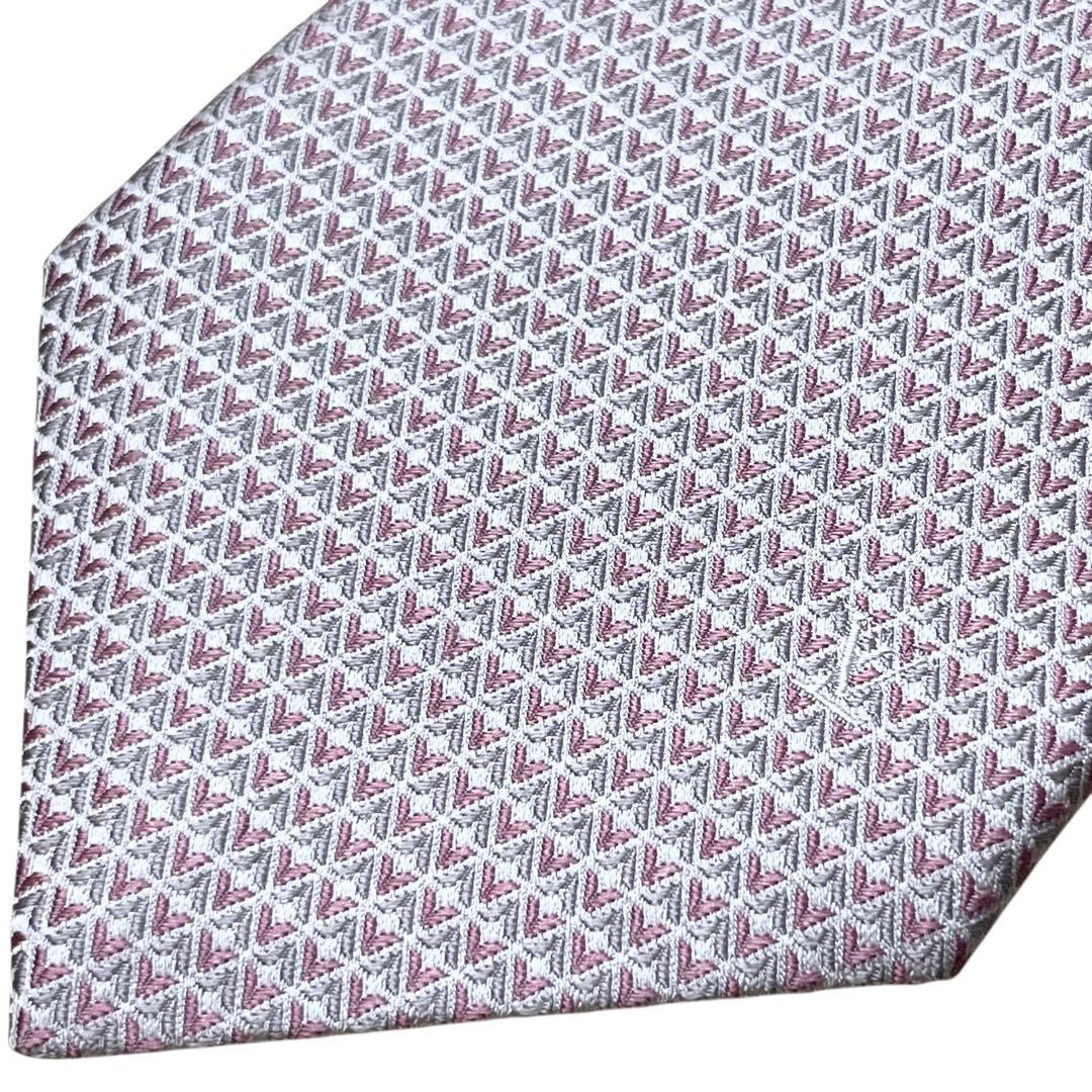 美品　現行　ルイヴィトン　ピンク　ダイヤモンドブイ　ネクタイ　クラヴァット