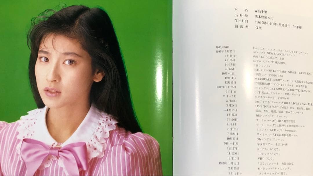 森高千里　見て　1989年　コンサートツアー　パンフレット