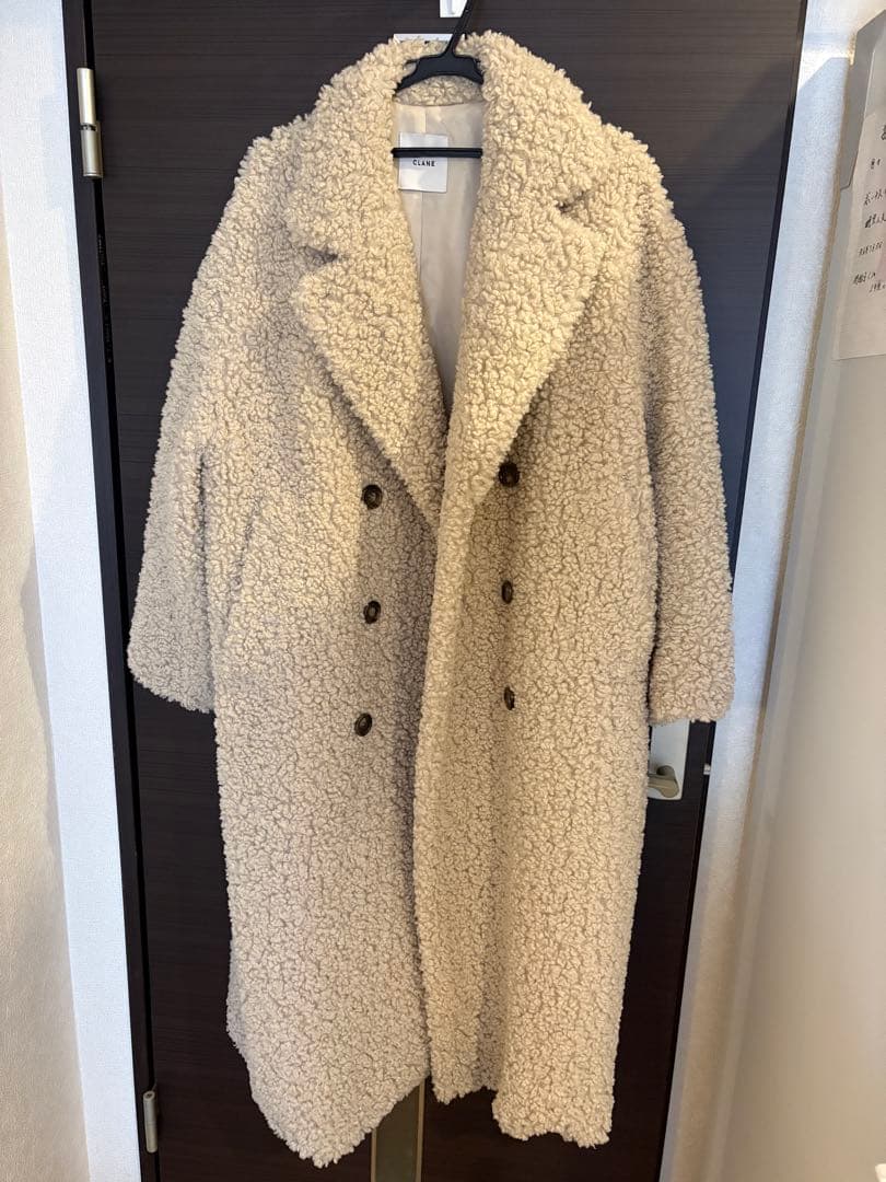 美品【CLANE／クラネ】ダブルロングボアコート