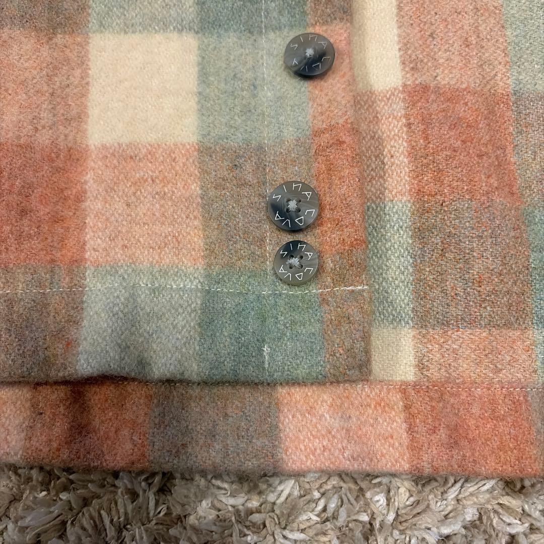 シナコバ SINA COVA フランネル チェック ウールアルパカ シャツ 美品