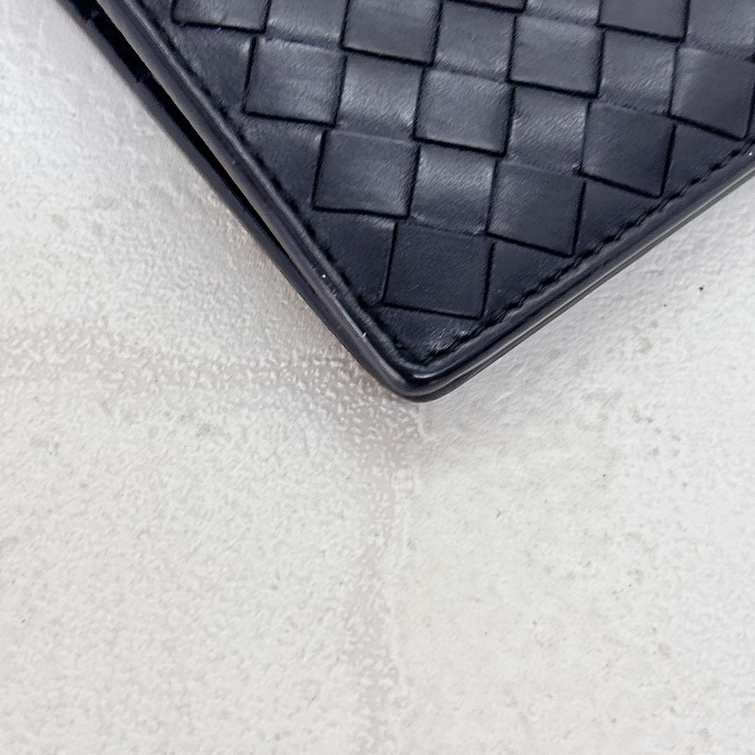 人気✨ボッテガヴェネタ 二つ折り 折財布 イントレチャート レザー ブラック