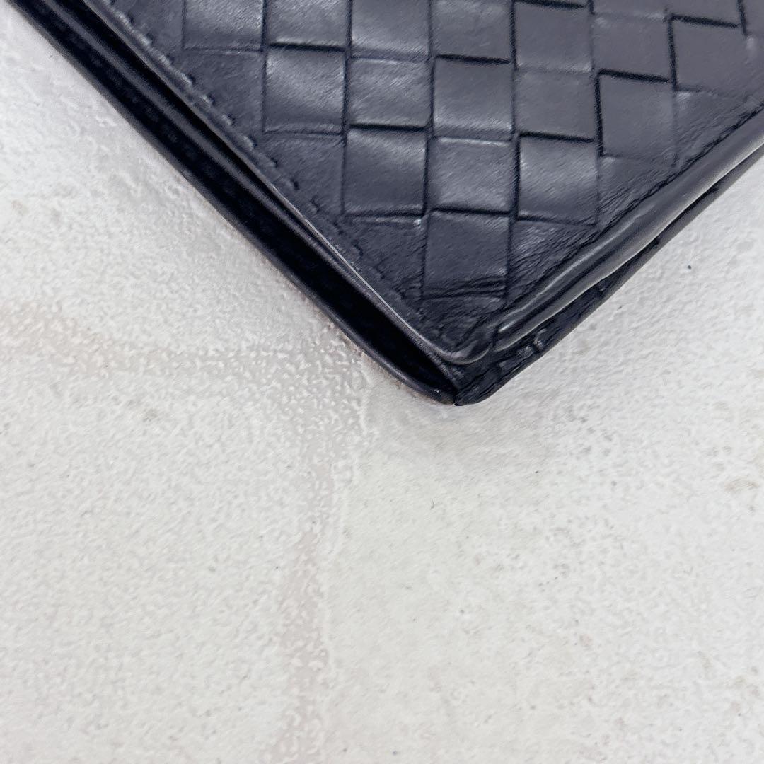 人気✨ボッテガヴェネタ 二つ折り 折財布 イントレチャート レザー ブラック