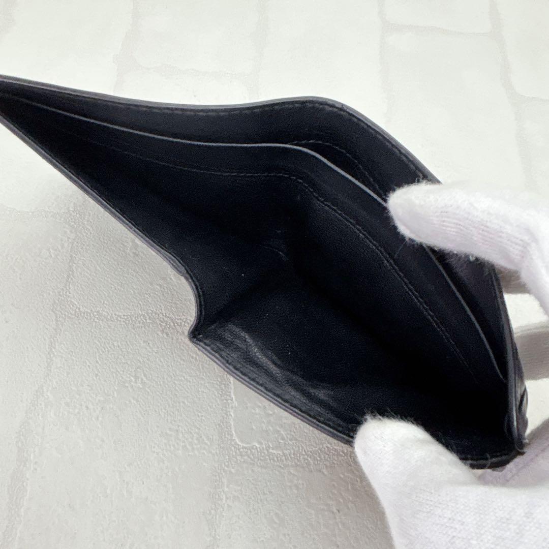 人気✨ボッテガヴェネタ 二つ折り 折財布 イントレチャート レザー ブラック