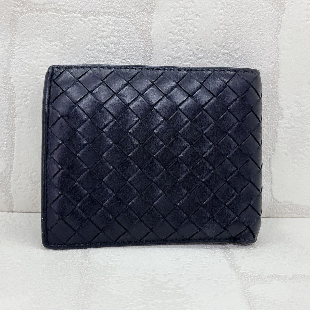 人気✨ボッテガヴェネタ 二つ折り 折財布 イントレチャート レザー ブラック