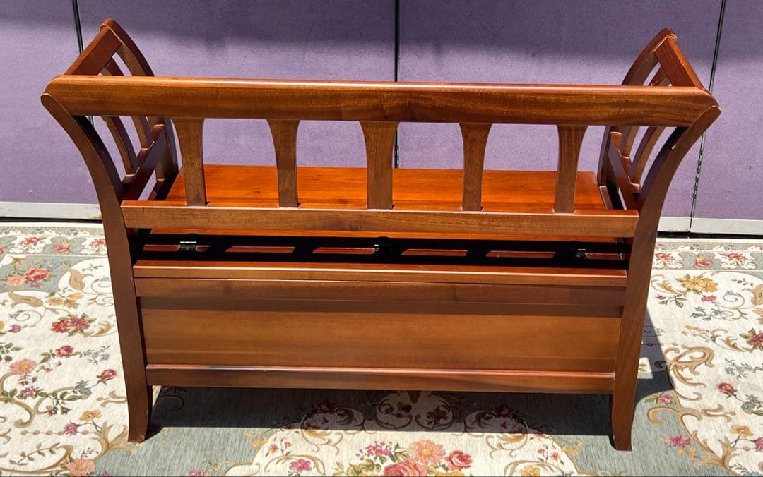 木製収納ベンチ ブラウン