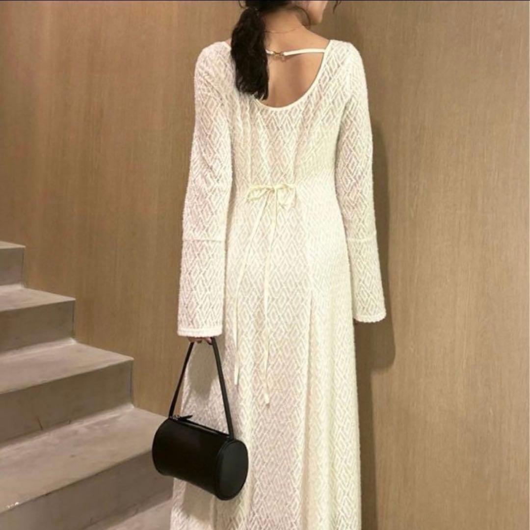 【pxxm様向け】FRAY I.D フェザーラッセルレースニットフレアワンピース