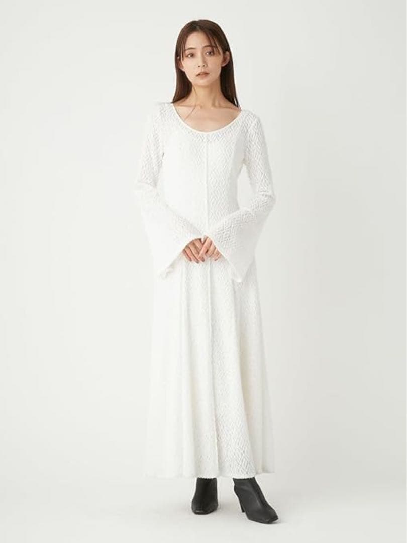 【pxxm様向け】FRAY I.D フェザーラッセルレースニットフレアワンピース