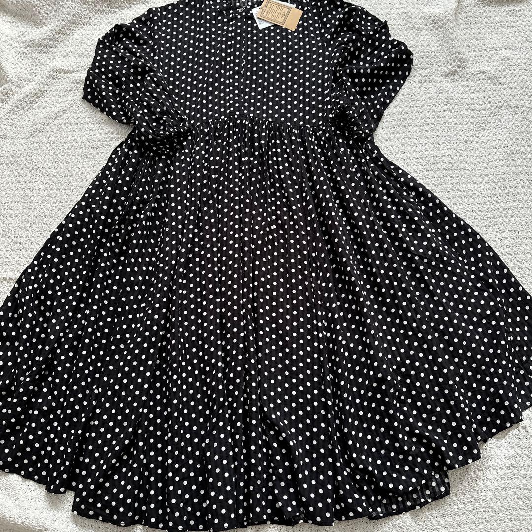 【極美品 】ビアズリー BEARDSLEY ドットギャザーワンピース　ロング