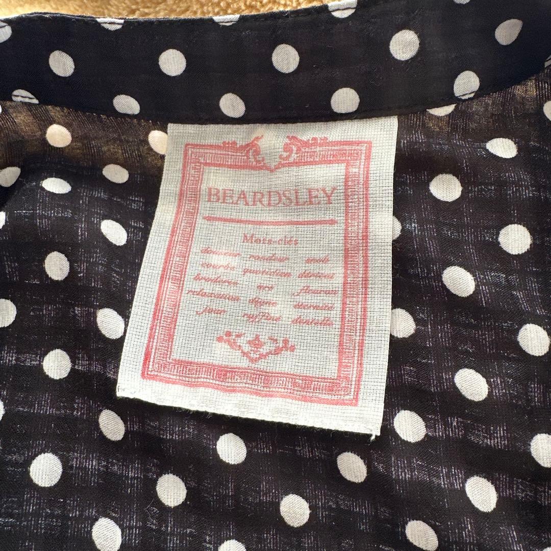 【極美品 】ビアズリー BEARDSLEY ドットギャザーワンピース　ロング