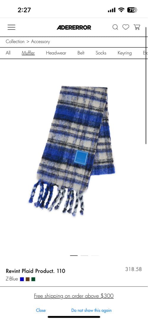 Adererror アーダーエラー　マフラー