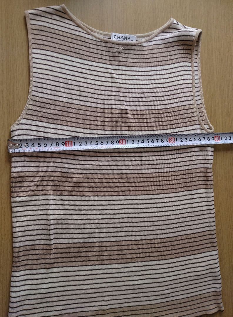CHANEL ボーダーノースリーブニット サイズ44