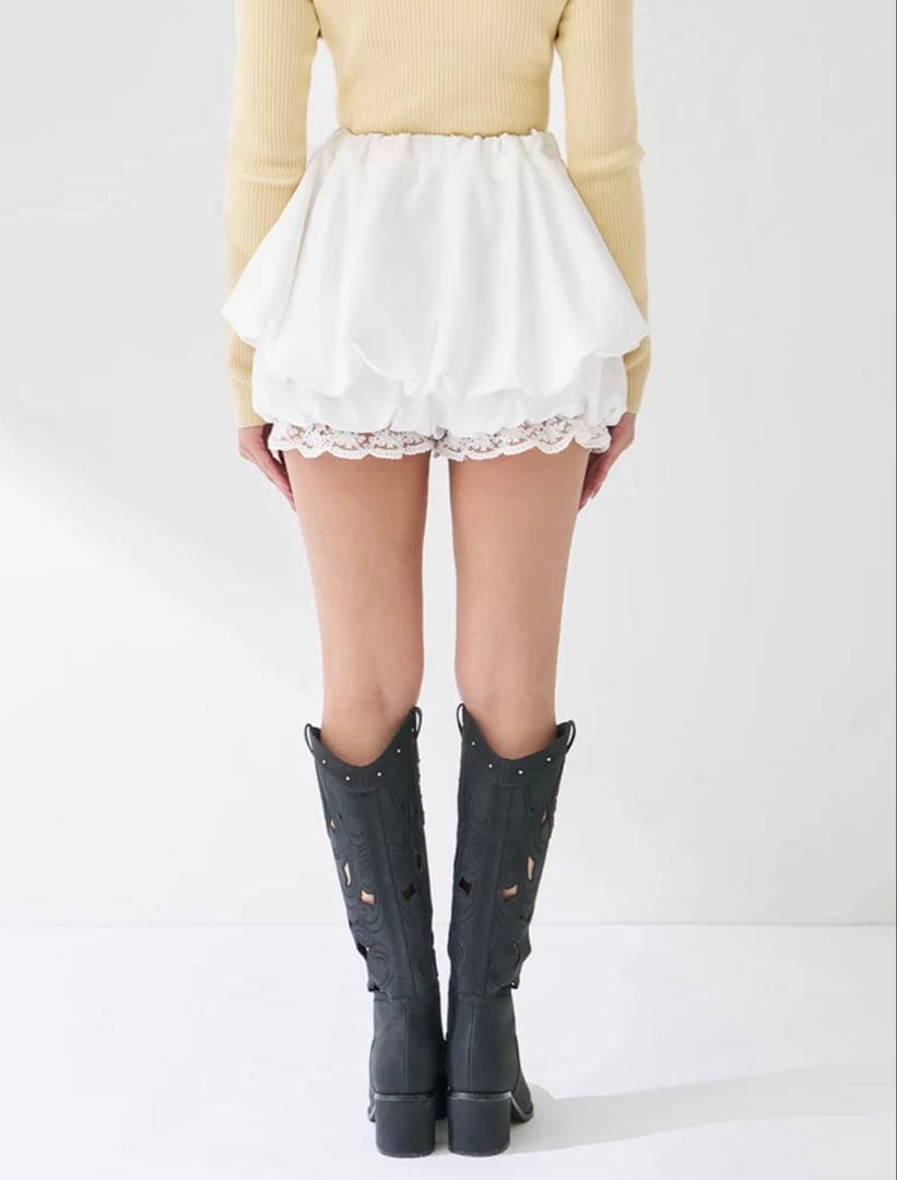 Darich ダーリッチ　ボリュームバルーンミニスカート　WHT ホワイト