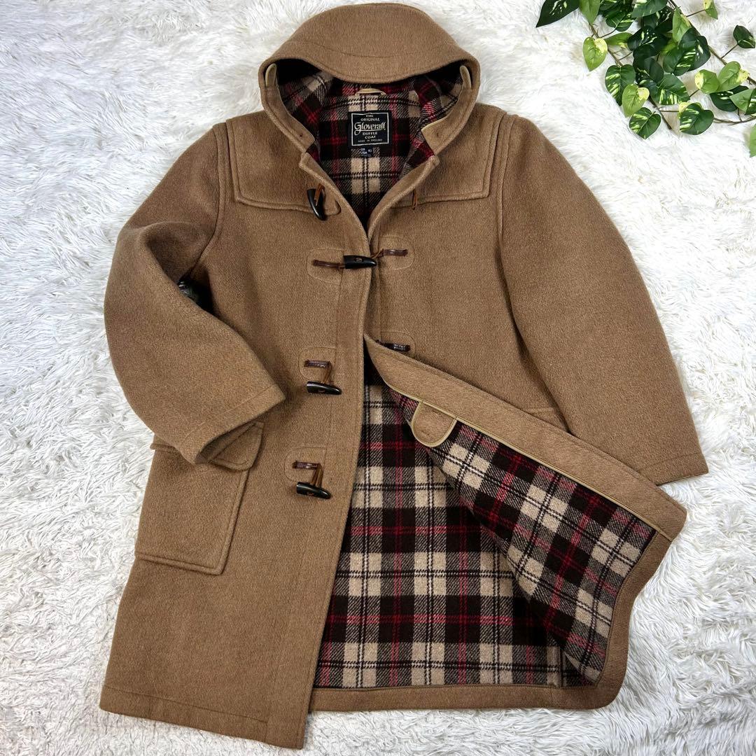 希少90s グローバーオール 512 ダッフルコート 英国製 チェック キャメル