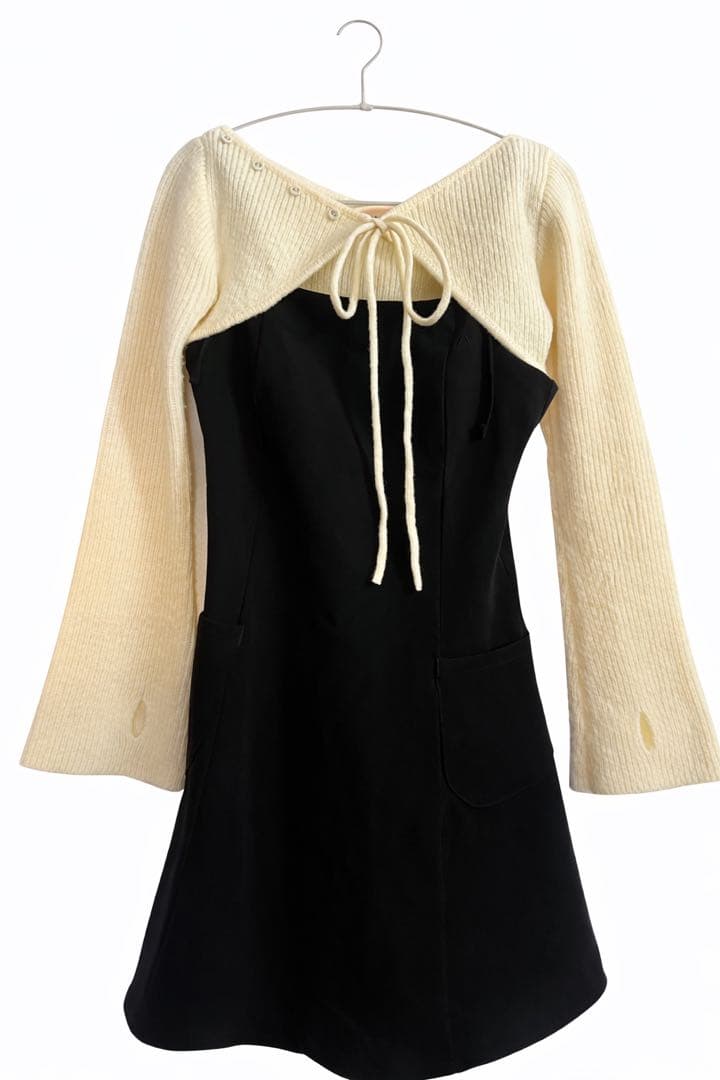 ワンピース andmary Lamia knit set mini dress