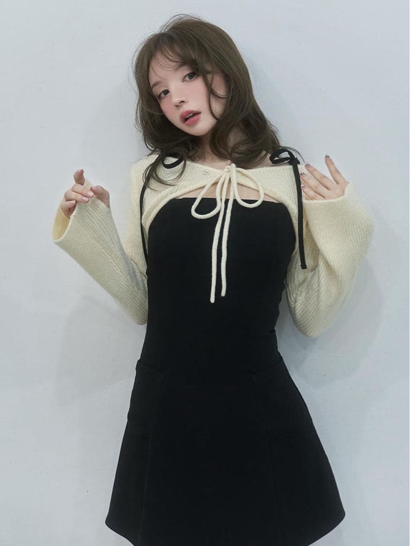 ワンピース andmary Lamia knit set mini dress