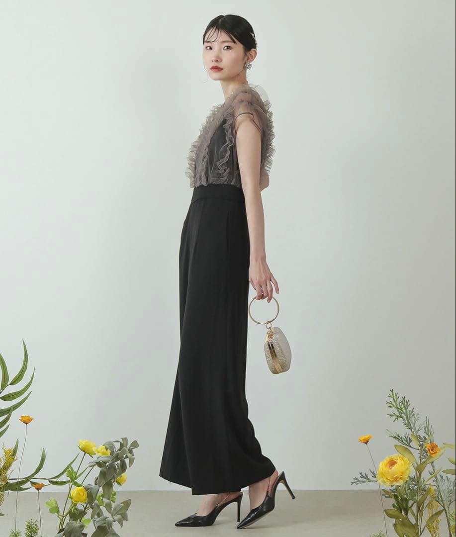 本日限定価格★kana ボリューム チュール ギャザーハイウエスト パンツドレス