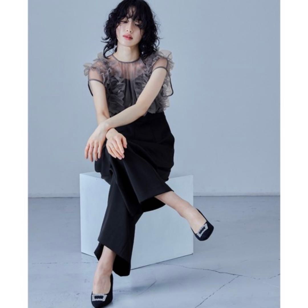 本日限定価格★kana ボリューム チュール ギャザーハイウエスト パンツドレス