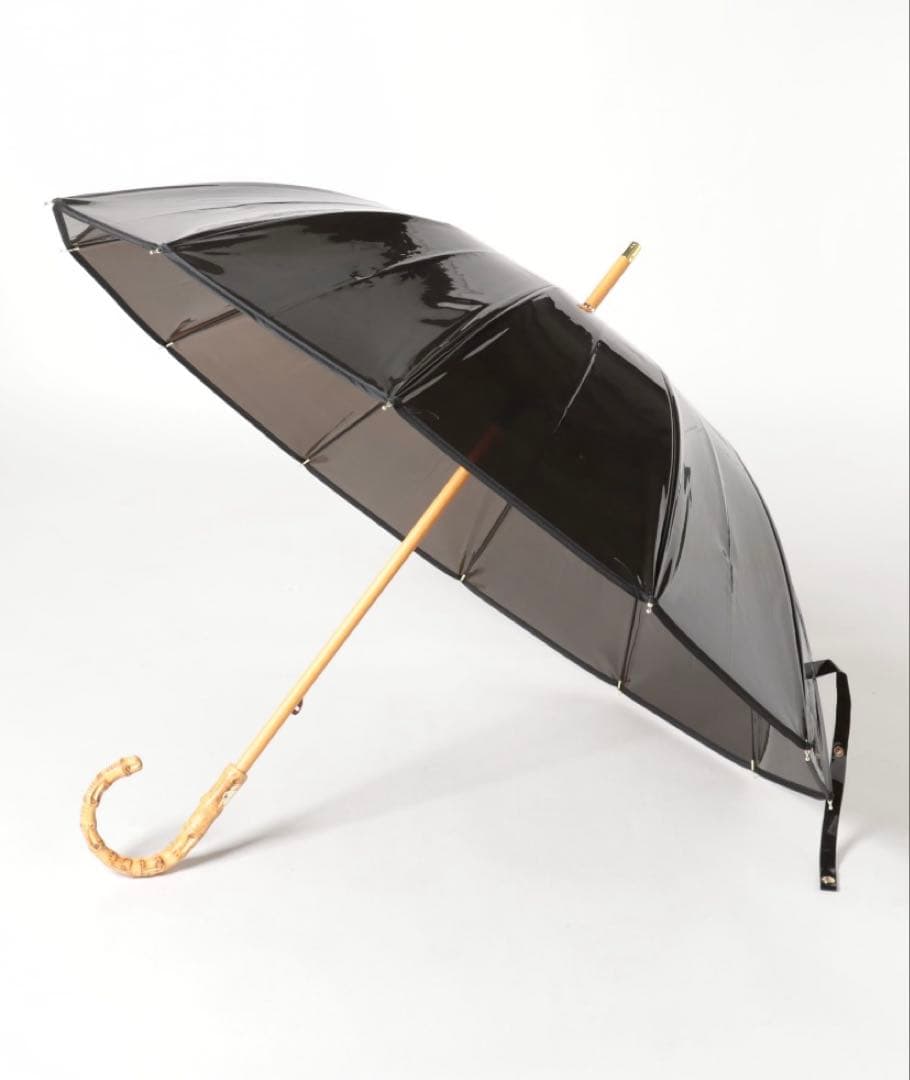 トラディショナルウェザーウェア BAMBOO CLEAR UMBRELLA 黒