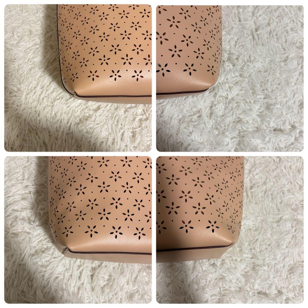 ✨付属品付/ラメ加工✨コーチ トートバッグ シティ カットワーク 花柄 大容量