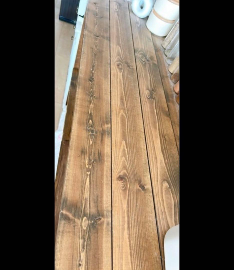 木製　キッチン収納　作家さん作品　家電収納 3段シェルフ