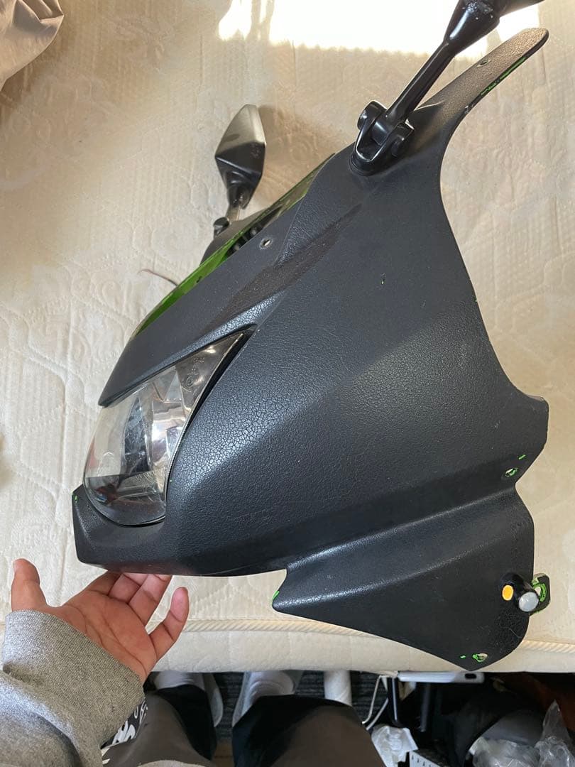 土日限定割引 ninja250r アッパーカウル一式　ヘッドライト、ミラーセット