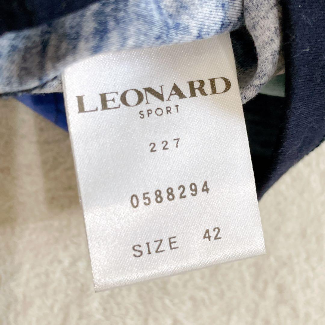 レオナール　ポロカットソー　近年モデル　襟付き　サイドスリット　黒　日本製　XL