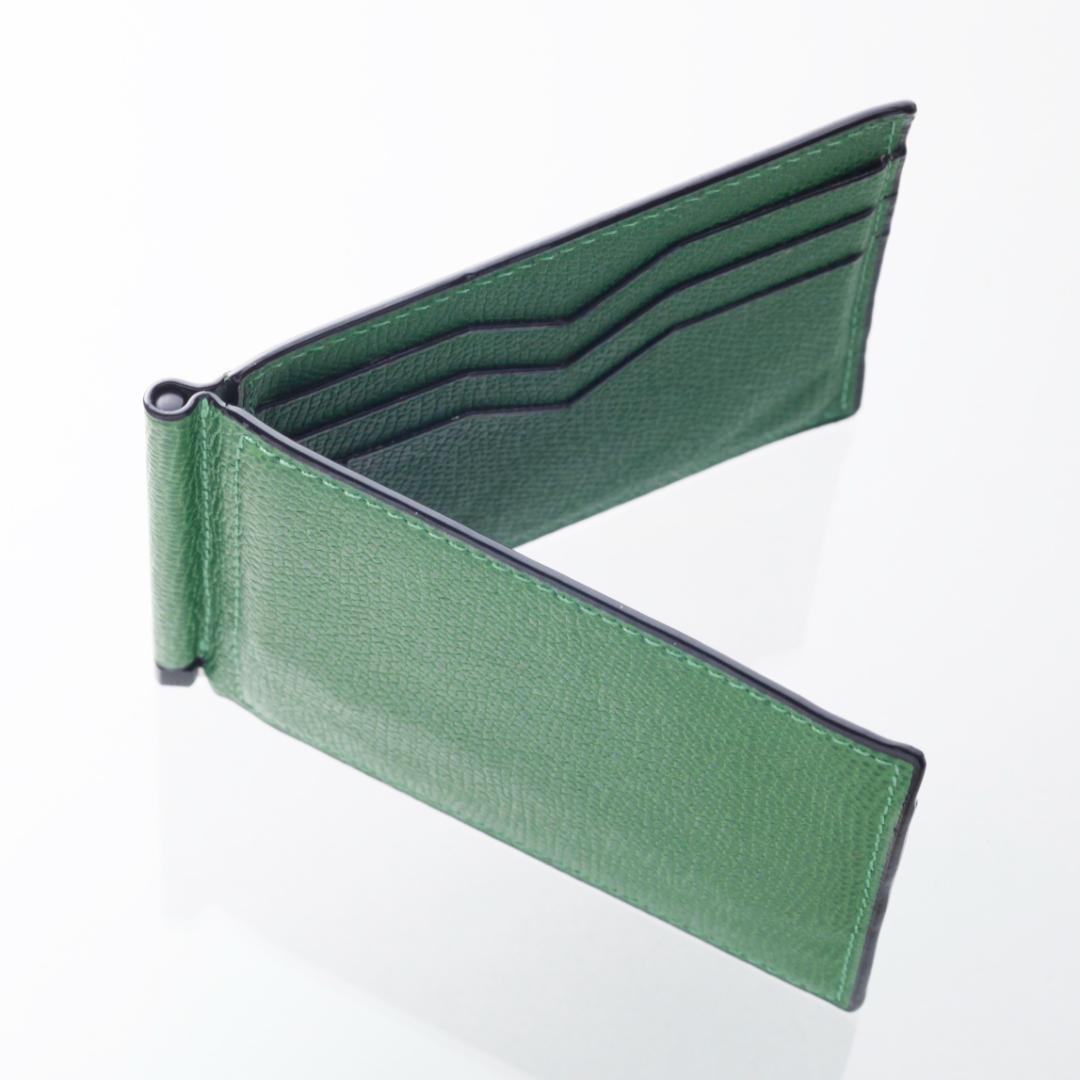 K3972Ｍ 美品 ヴァレクストラ マネークリップ 二つ折り カード 札入れ