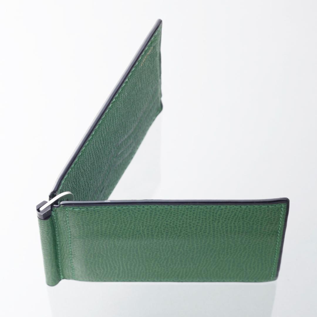 K3972Ｍ 美品 ヴァレクストラ マネークリップ 二つ折り カード 札入れ