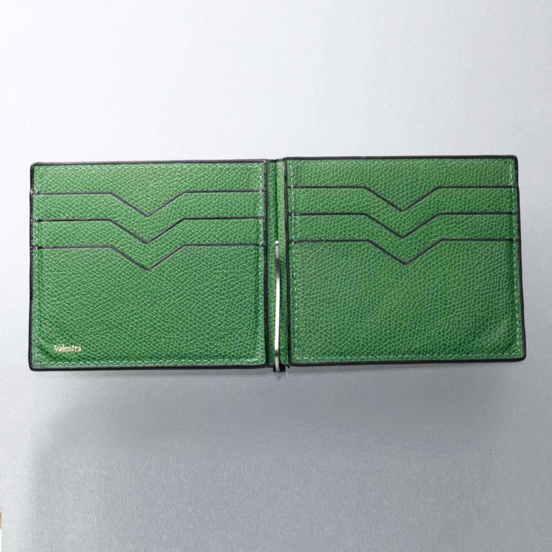 K3972Ｍ 美品 ヴァレクストラ マネークリップ 二つ折り カード 札入れ