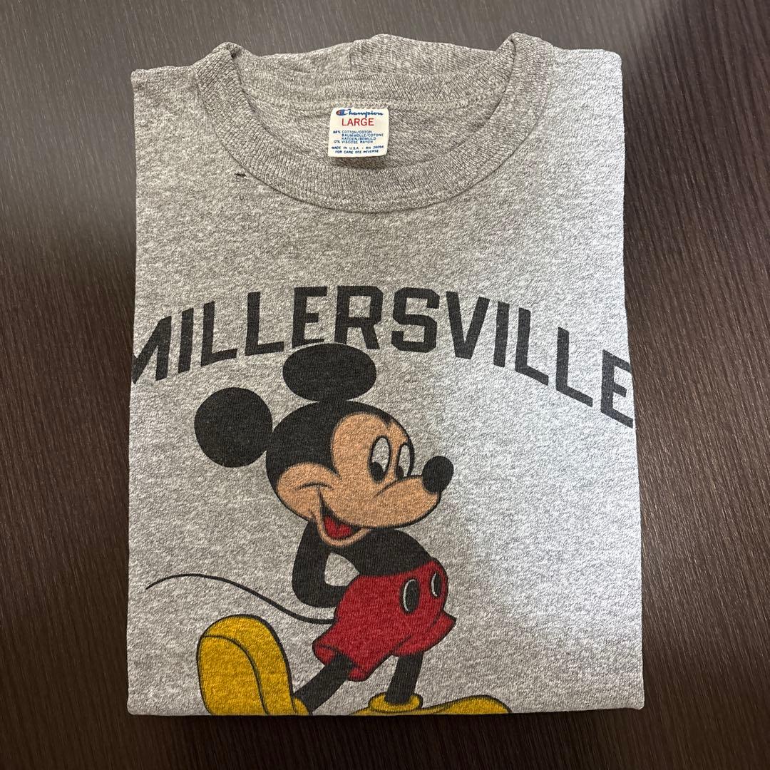ハ*ナ様 80S Champion トリコタグ ミッキーマウス Tシャツ Lサイ