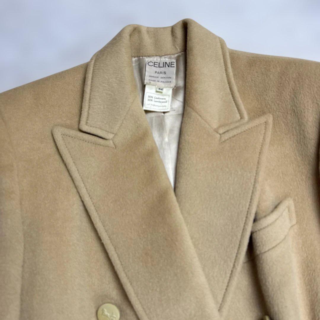 セリーヌCELINE 大きいサイズ　カシミヤ50%ウールコート　3Lサイズ