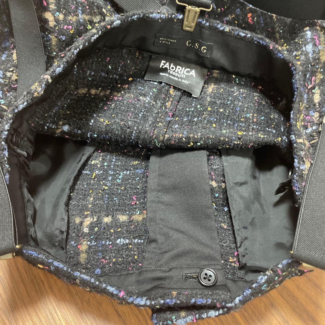 Curensology カレンソロジー　サスペンダー付き　ツイードパンツ　フリー