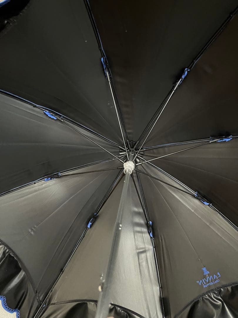 素敵に…LANVIN ロイヤルブルー⭐︎ フリル日傘⭐︎一級遮光