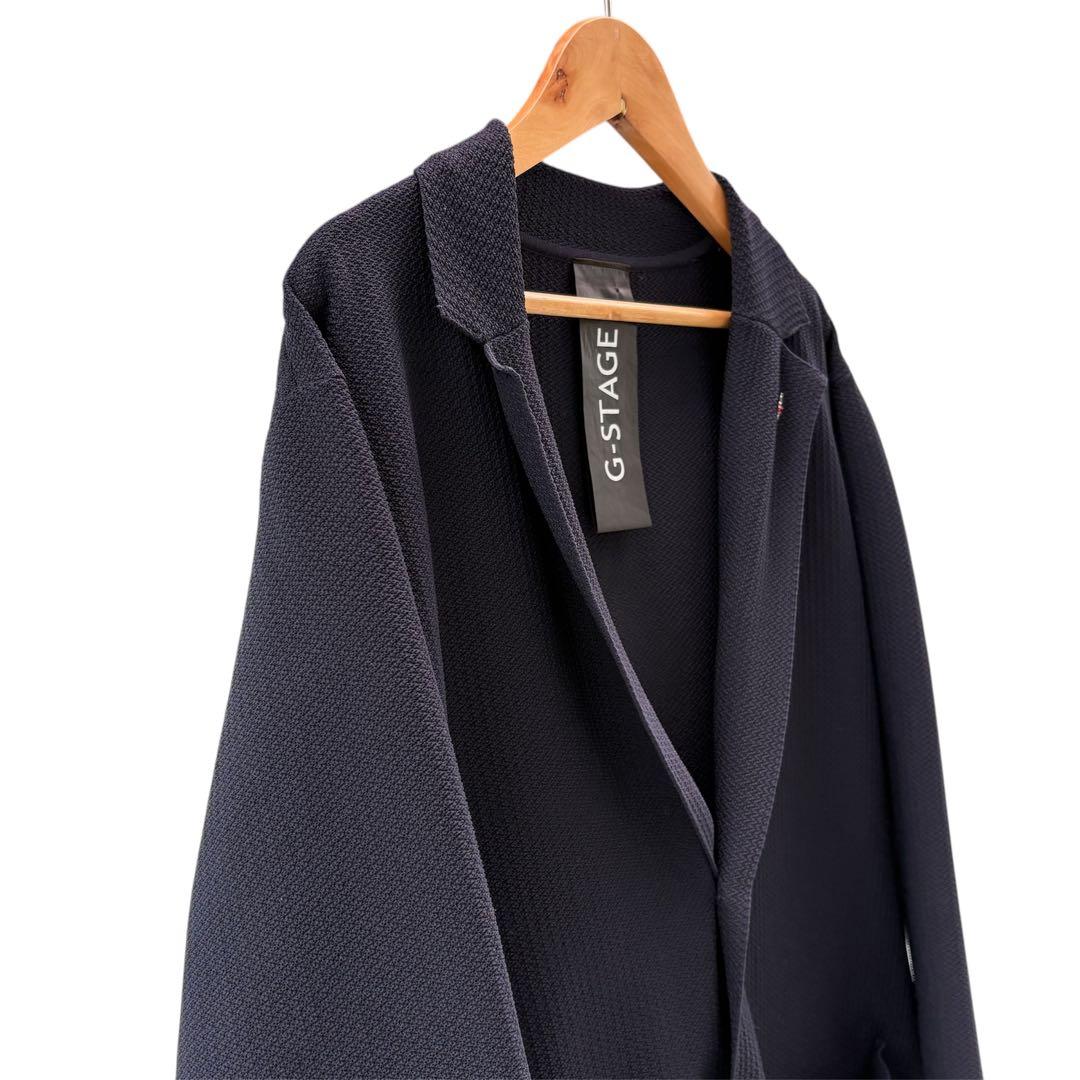 美品　G-Stage ネイビー リブ編みセットアップ　ストレッチ　L