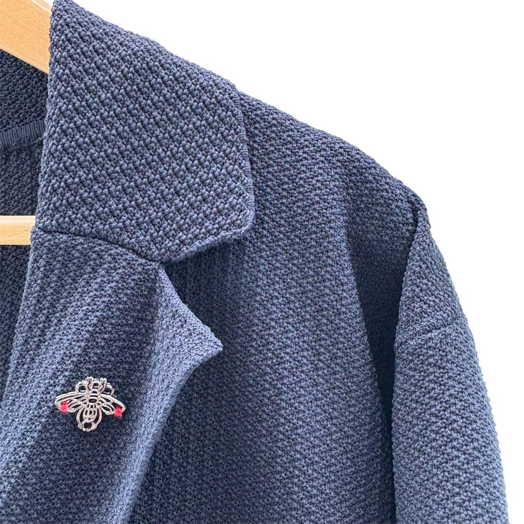 美品　G-Stage ネイビー リブ編みセットアップ　ストレッチ　L