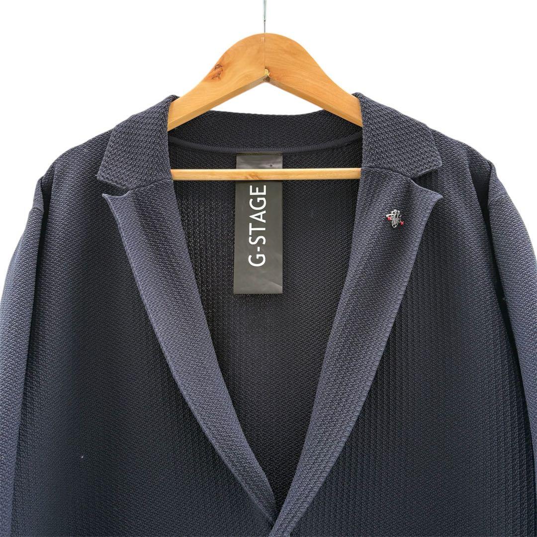 美品　G-Stage ネイビー リブ編みセットアップ　ストレッチ　L