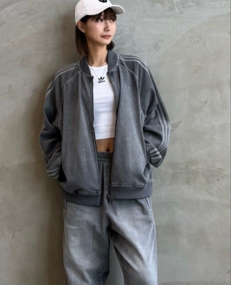 新品 XL】アディダス ルーズ デニム ブラック ウォッシュ ジャケット　SST