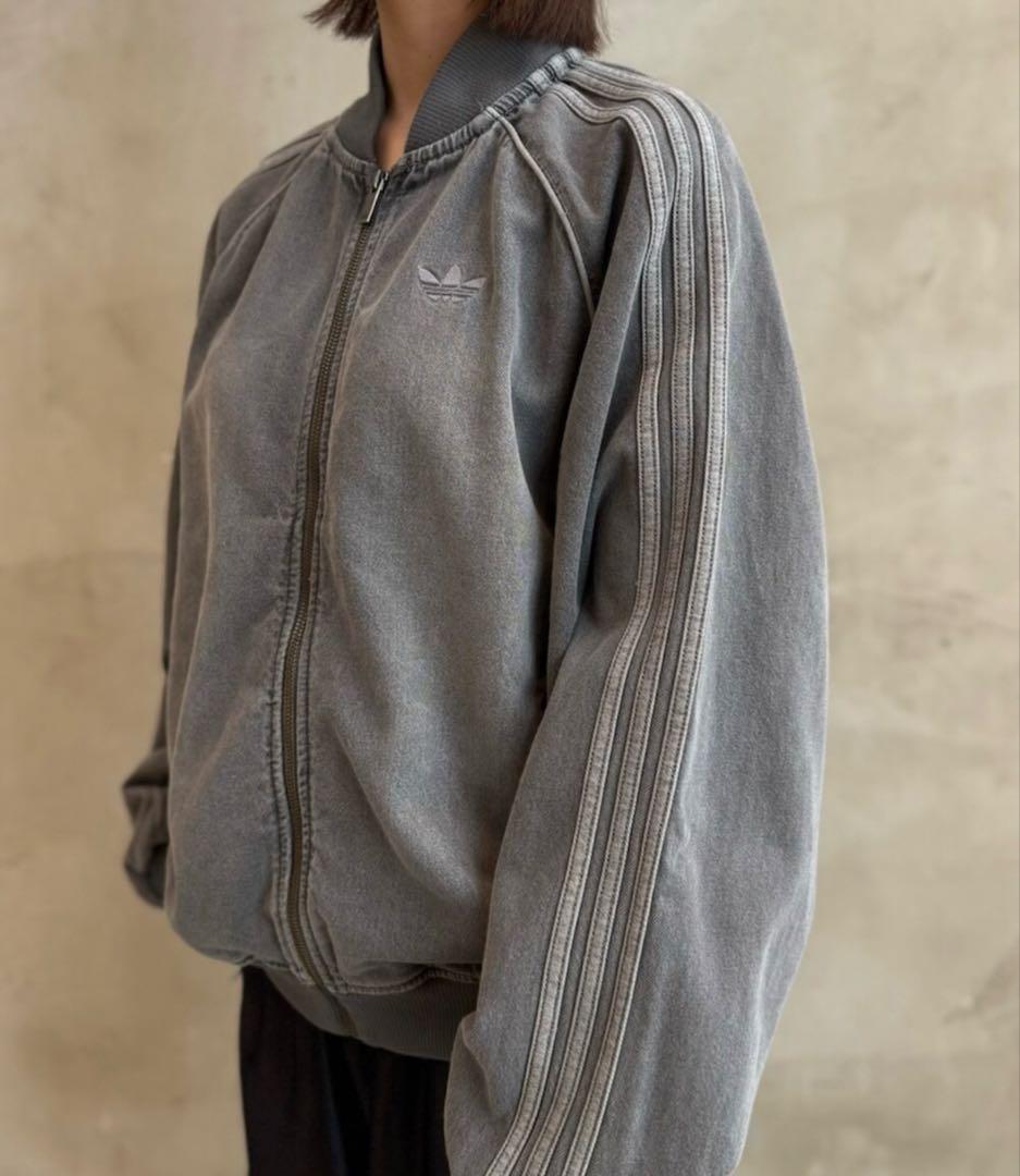 新品 XL】アディダス ルーズ デニム ブラック ウォッシュ ジャケット　SST