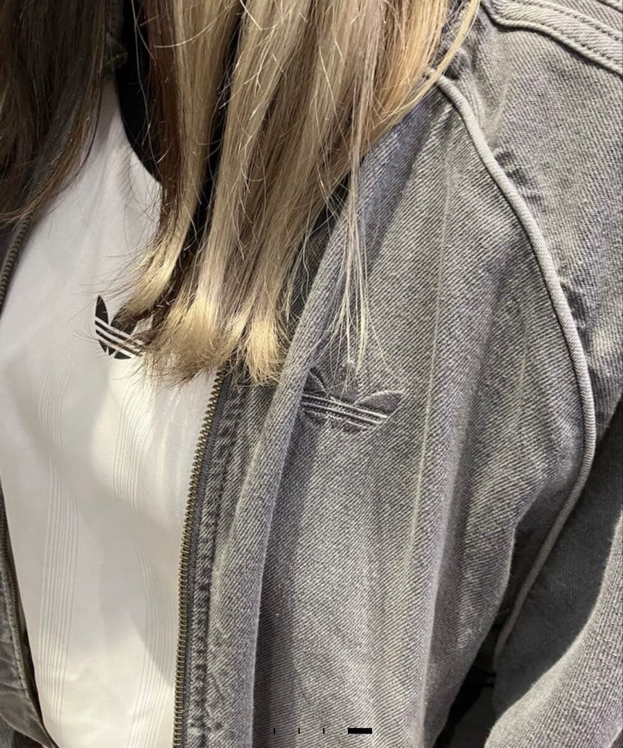 新品 XL】アディダス ルーズ デニム ブラック ウォッシュ ジャケット　SST