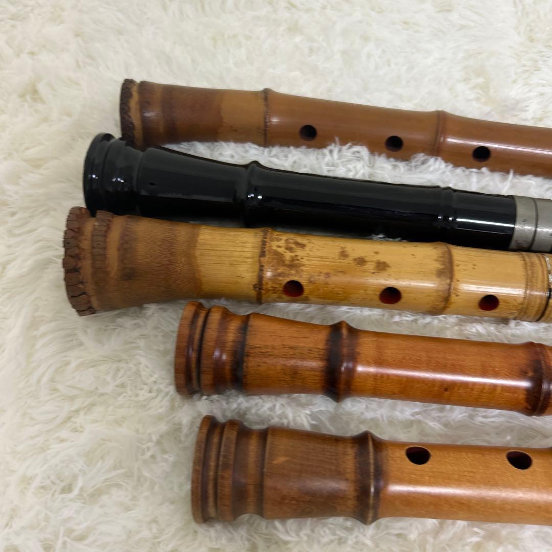 【 尺八 / 和楽器 】 笛 音楽 木製 工芸品　5本セット