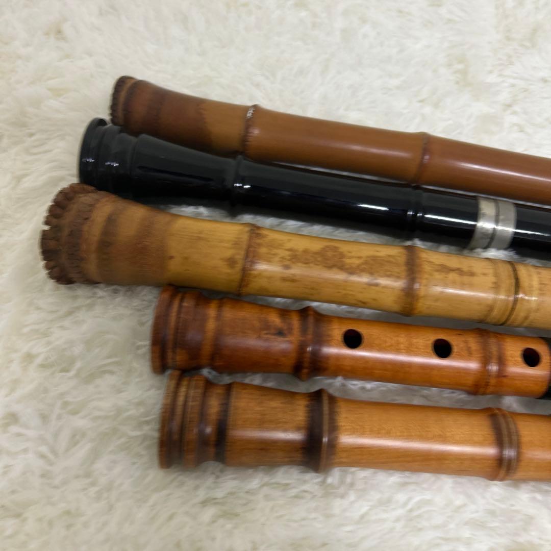 【 尺八 / 和楽器 】 笛 音楽 木製 工芸品　5本セット
