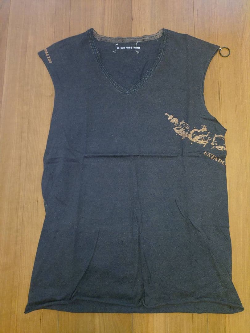 ダークグレー Vネック タンクトップ