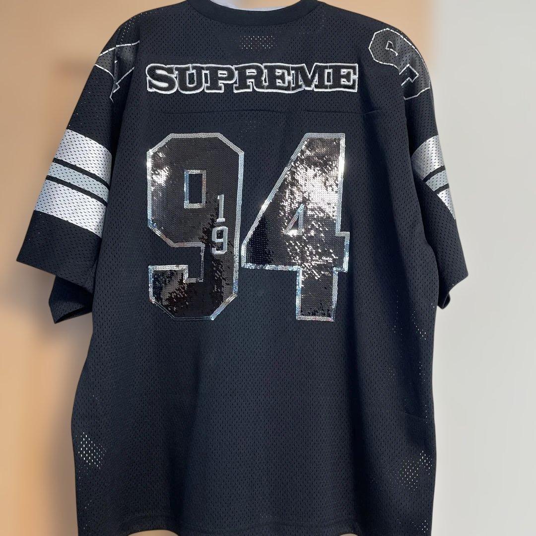 シャツ SUPREME Sequin Football Jersey Black L