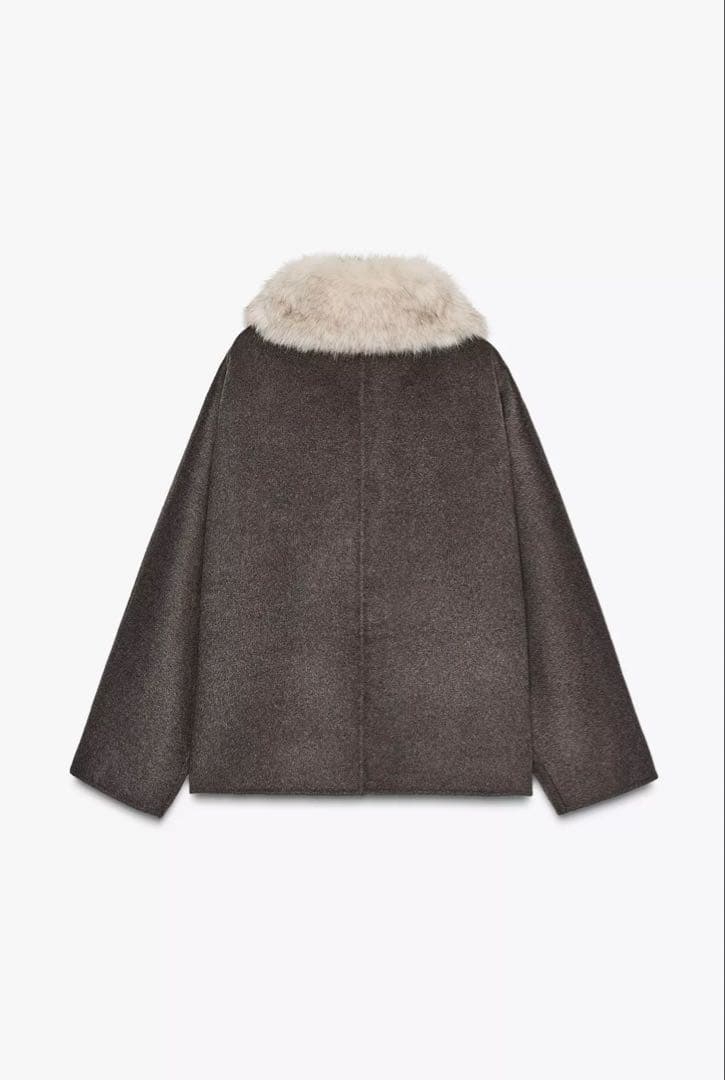 ZARA フェイクファー襟ウールコート