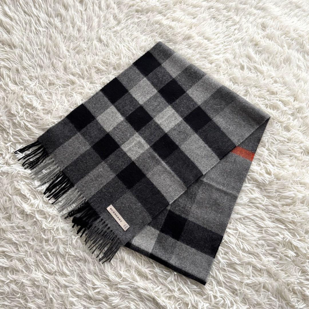 美品✨BURBERRY バーバリー カシミヤ100％ 大判マフラー 200x36