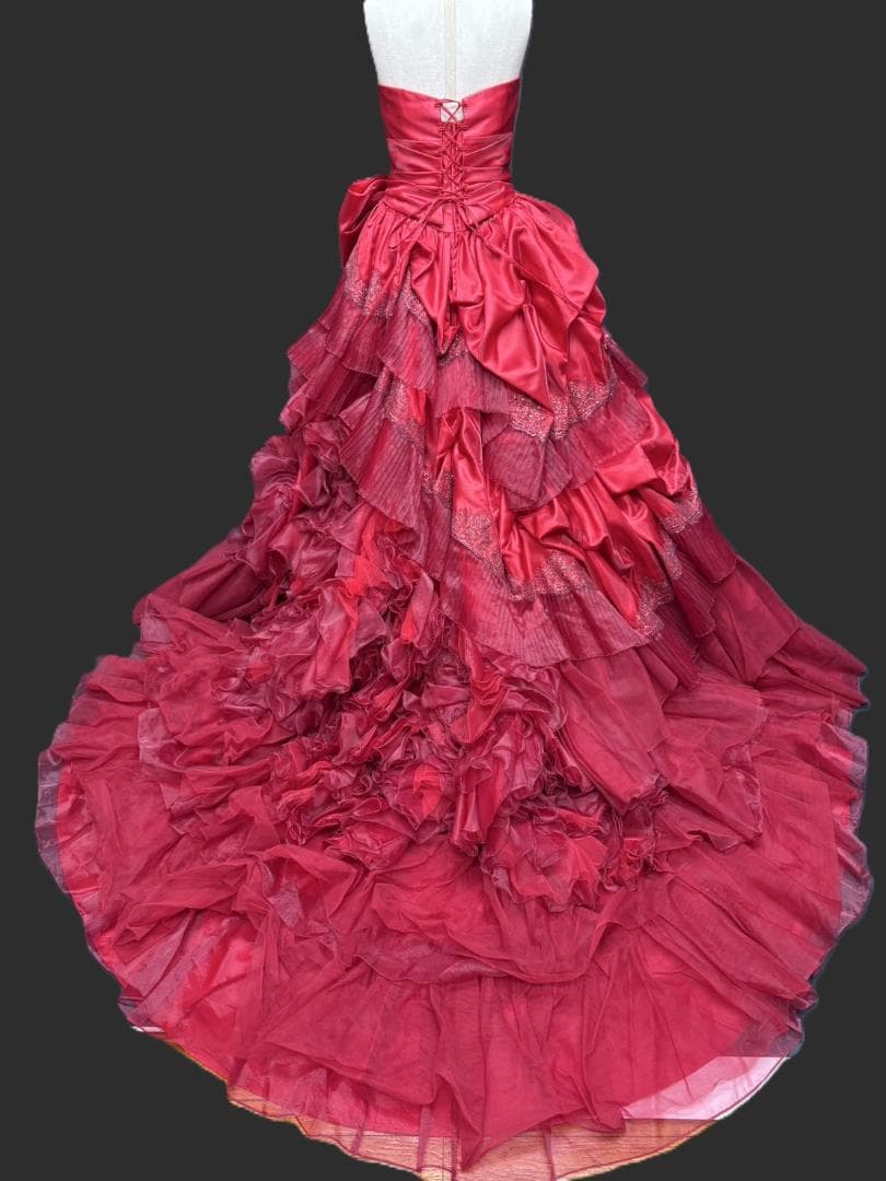 【ラファさま専用】赤 カラードレス リボン 豪華 パーティ 演奏会 7～11号