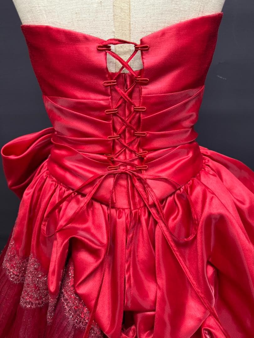 【ラファさま専用】赤 カラードレス リボン 豪華 パーティ 演奏会 7～11号