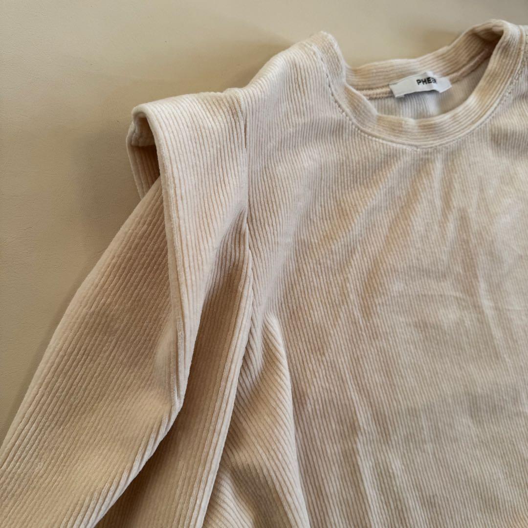【美品✨】PHEENY コーデュロイ トップス アイボリー サイドスリット